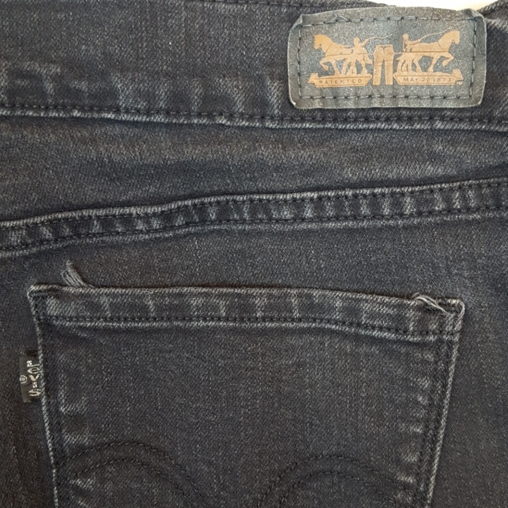 505 Levis Washed Black Straight Leg Jeans